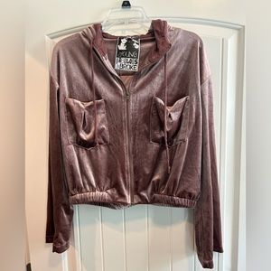 Young Fabulous & Broke velvet zip up jacket